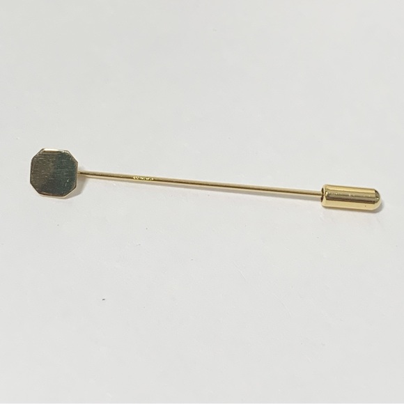 Vintage gold filled flat octagonal minimalist stick pin - Picture 10 of 11